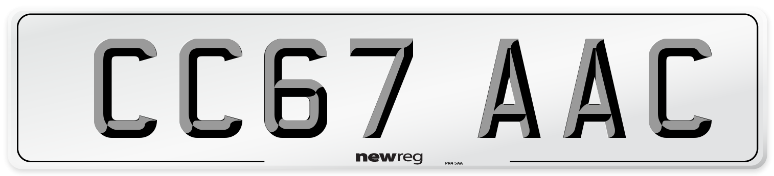 CC67 AAC Number Plate from New Reg